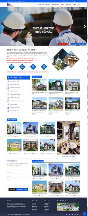 Thiết kế Mẫu website kiến trúc nội thất KTNT16