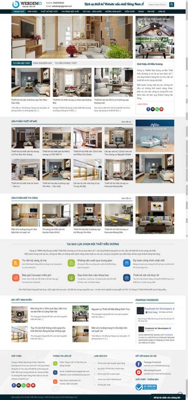 Thiết kế Mẫu website kiến trúc nội thất KTNT18