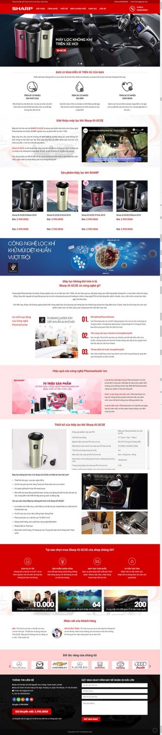Thiết kế Mẫu website máy lọc không khí 01