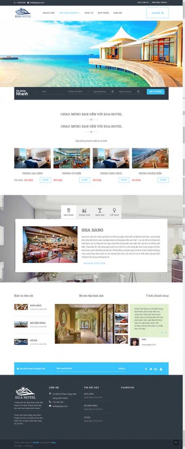 Thiết kế Mãu website nhà hàng khách sạn NHKS12