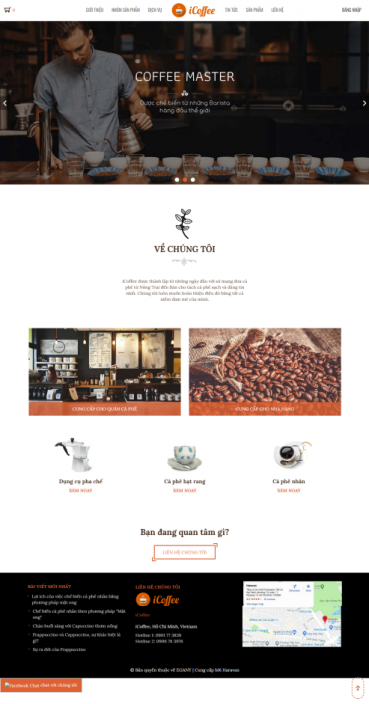 Mẫu website quán cà phê CP01