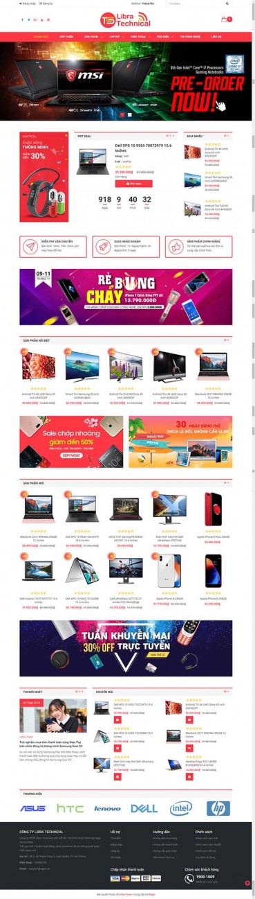Thiết kế Mẫu website siêu thị điện máy DM10