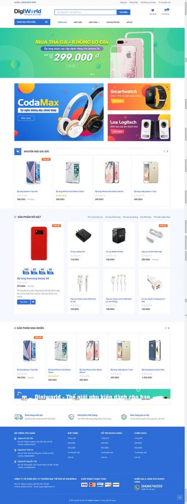 Thiết kế Mẫu website siêu thị điện máy DM15