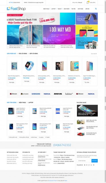 Thiết kế Mẫu website siêu thị điện máy DM17