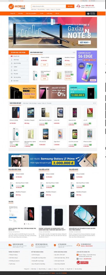 Thiết kế Mẫu website siêu thị điện máyDM18