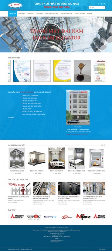 Thiết kế Mẫu Website Thang Máy TM01
