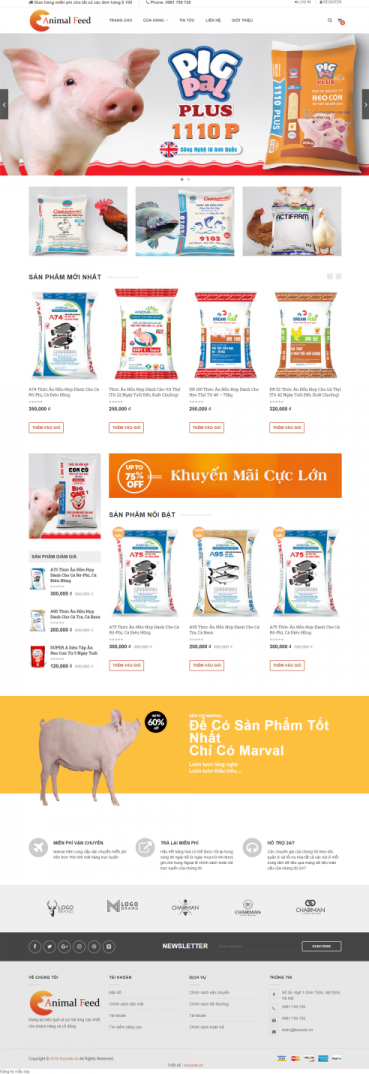 Mẫu website thức ăn gia súc 01