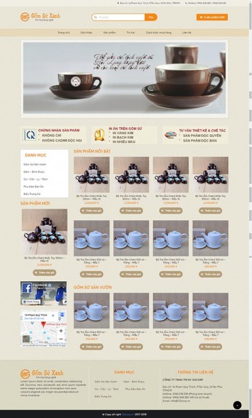 Thiết kế Mẫu website về gốm 02