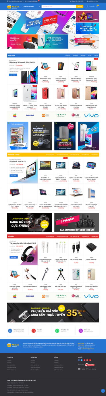 Thiết kế mẫu website bán điện thoại 01