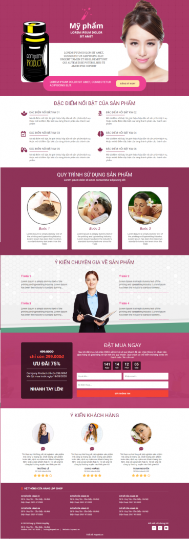 Thiết kế Mẫu website mỹ phẩm MP15