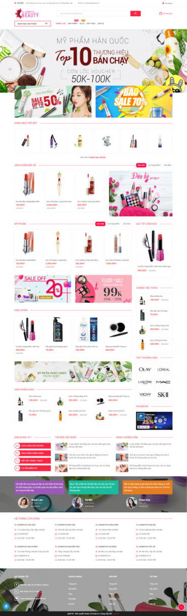 Thiết kế Mẫu website mỹ phẩm MP16