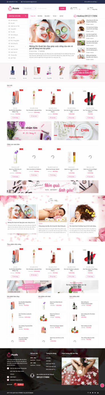 Thiết kế Mẫu website mỹ phẩm MP17