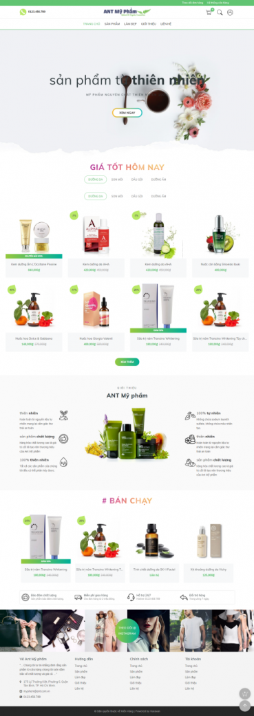 Thiết kế Mẫu website mỹ phẩm MP18