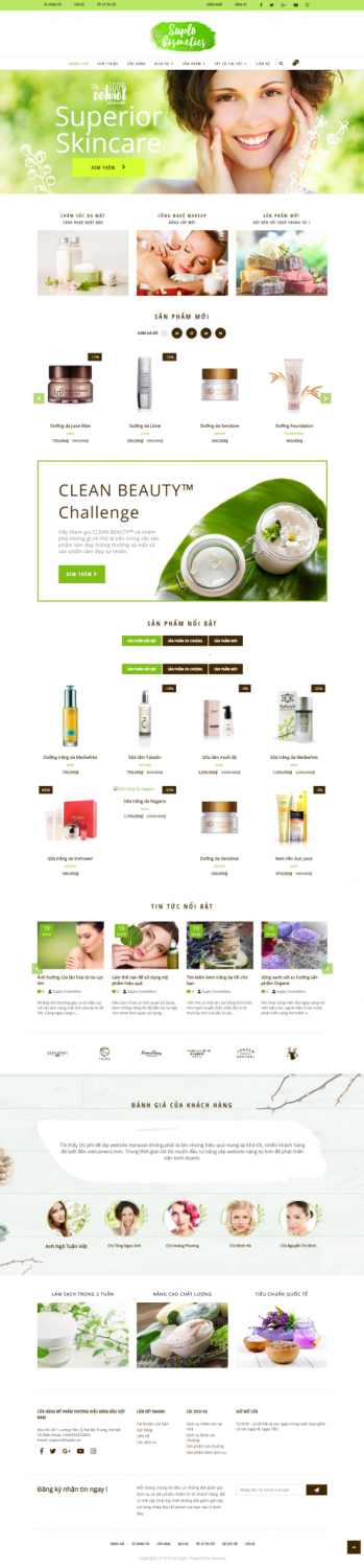 Thiết kế Mẫu website mỹ phẩm MP19