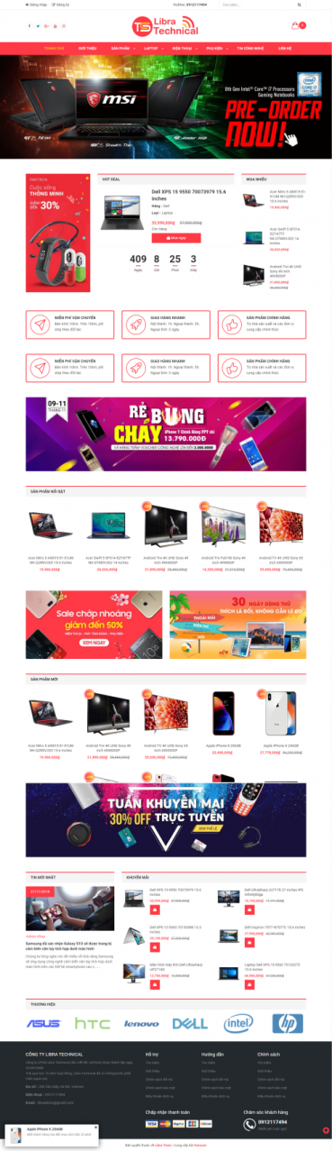 Thiết kế Mẫu website về sửa chữa điện thoại,máy tính 02