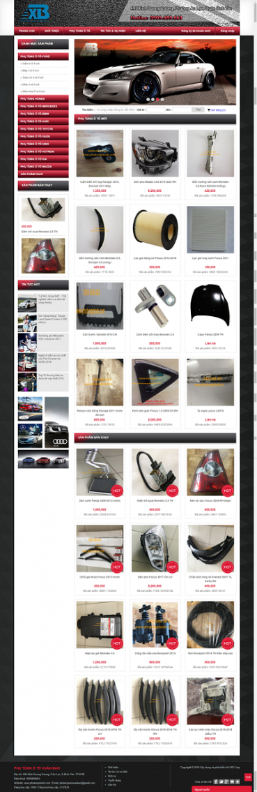 Website phụ tùng ô tô xe máy PT02