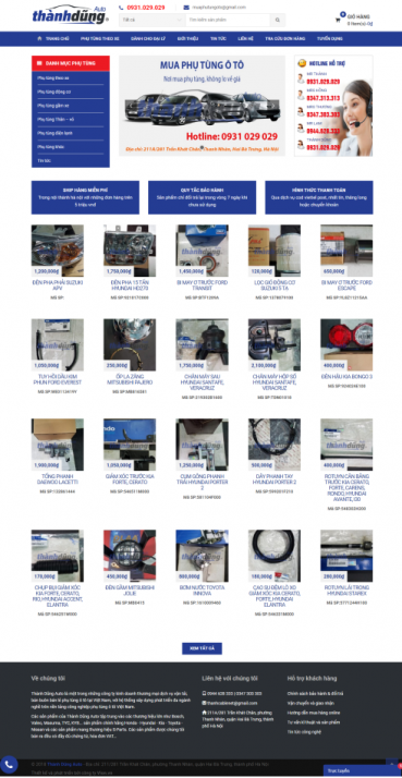 Website phụ tùng ô tô xe máy PT03